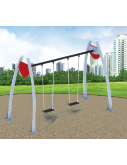 Quality outdoor swing set, appropriate for outdoor play spaces in Cambodia