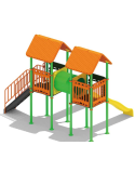 Outdoor quality playground for Cambodia.  Non-toxic paints, modern design.