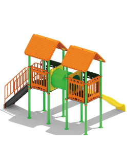 Outdoor quality playground for Cambodia.  Non-toxic paints, modern design.