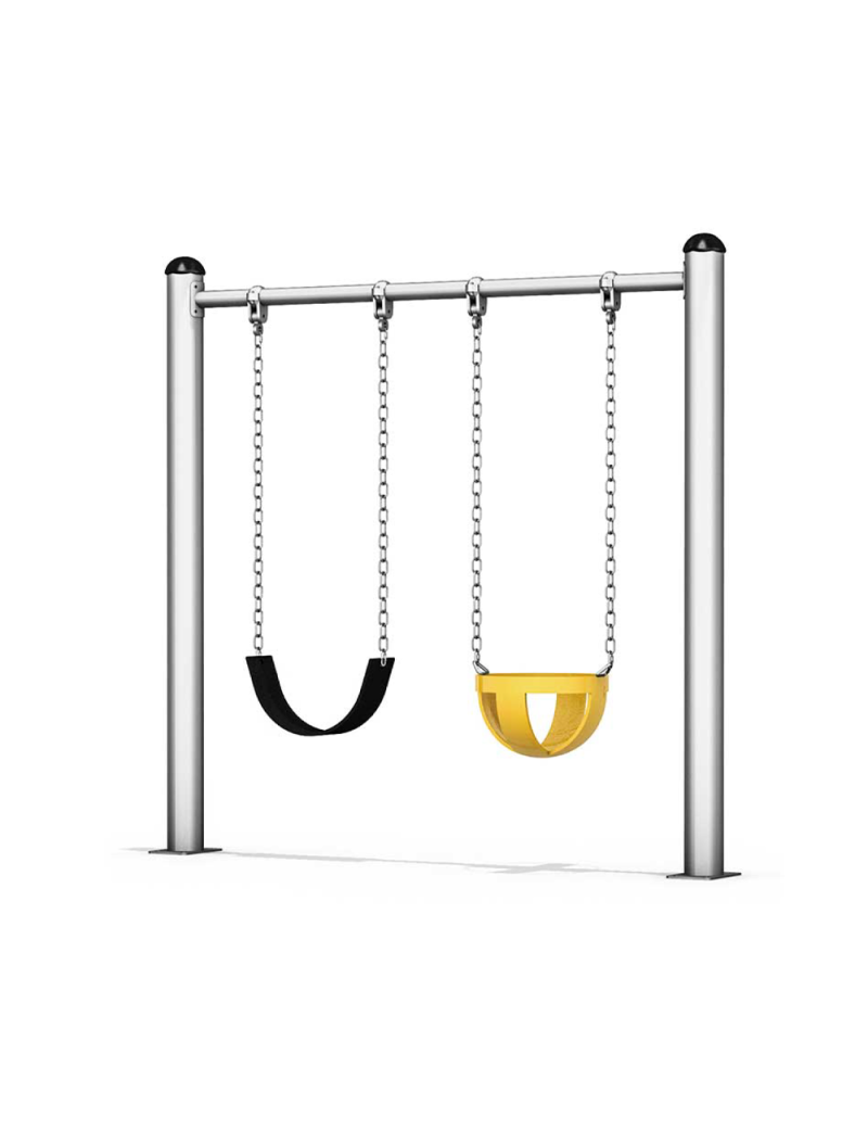 2 Seat Simple Swing Set | Outdoor | Popular for Parks in Cambodia